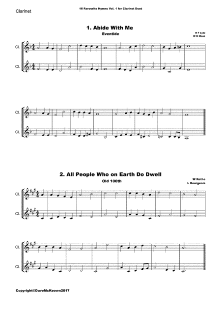 16 Favourite Hymns Vol 1 For Clarinet Duet Page 2