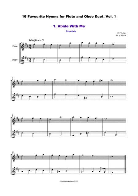 16 Favourite Hymns Vol 1 For Flute And Oboe Duet Page 2