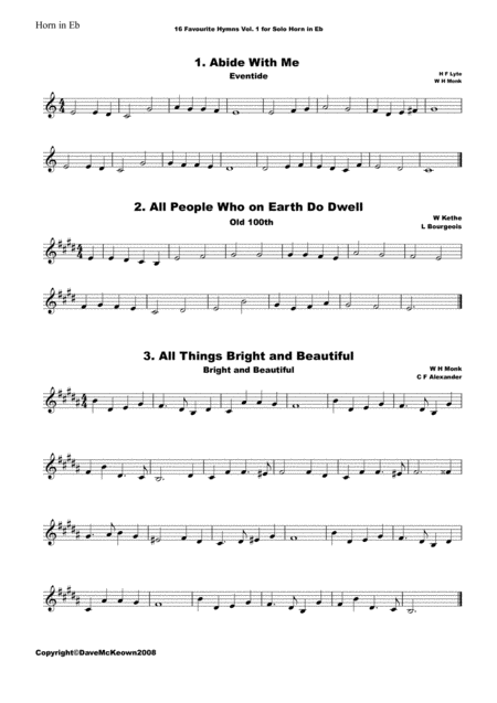 16 Favourite Hymns Vol 1 For Solo Tenor Horn In Eb Page 2