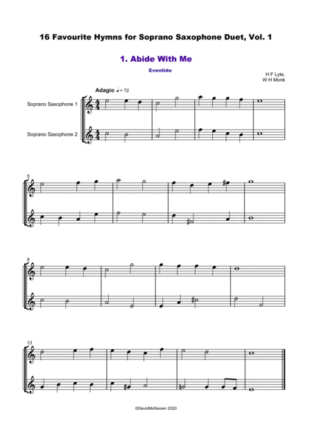 16 Favourite Hymns Vol 1 For Soprano Saxophone Duet Page 2