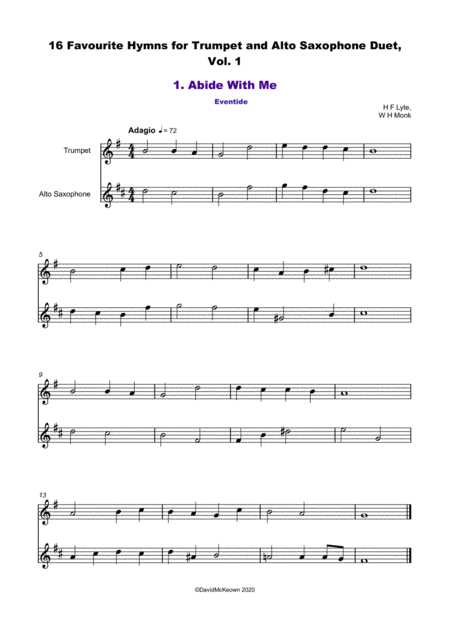 16 Favourite Hymns Vol 1 For Trumpet And Alto Saxophone Duet Page 2