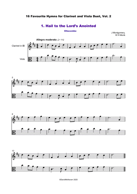 16 Favourite Hymns Vol 2 For Clarinet And Viola Duet Page 2