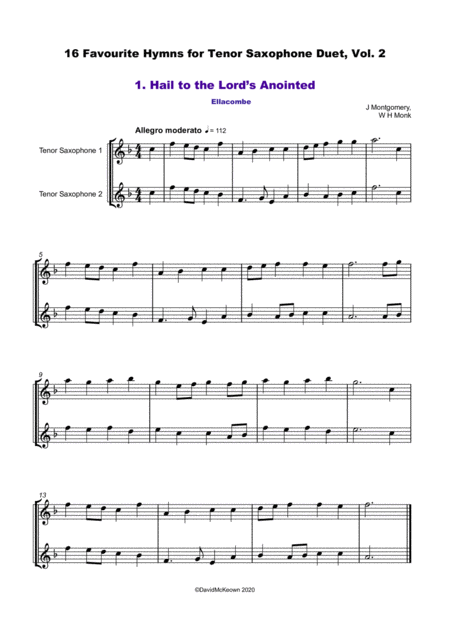 16 Favourite Hymns Vol 2 For Tenor Saxophone Duet Page 2