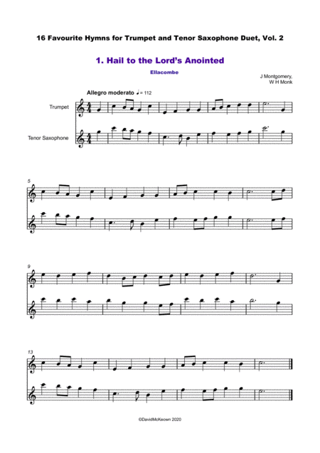 16 Favourite Hymns Vol 2 For Trumpet And Tenor Saxophone Duet Page 2