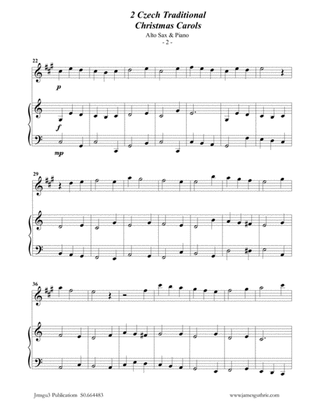 2 Traditional Czech Christmas Carols For Alto Sax Piano Page 2