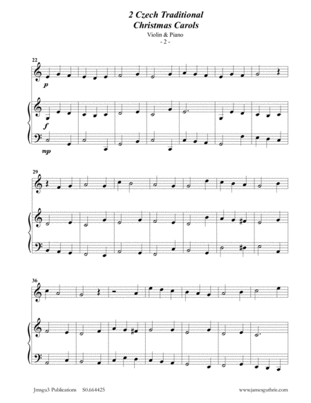 2 Traditional Czech Christmas Carols For Violin Piano Page 2