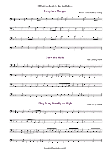 20 Favourite Christmas Carols For Solo Double Bass And Piano Page 2