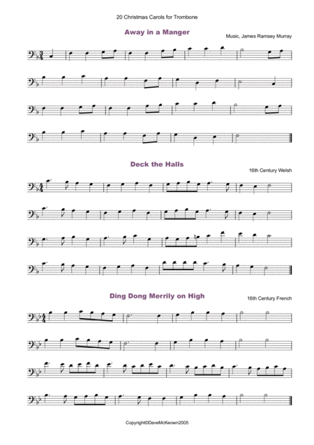 20 Favourite Christmas Carols For Solo Trombone And Piano Page 2