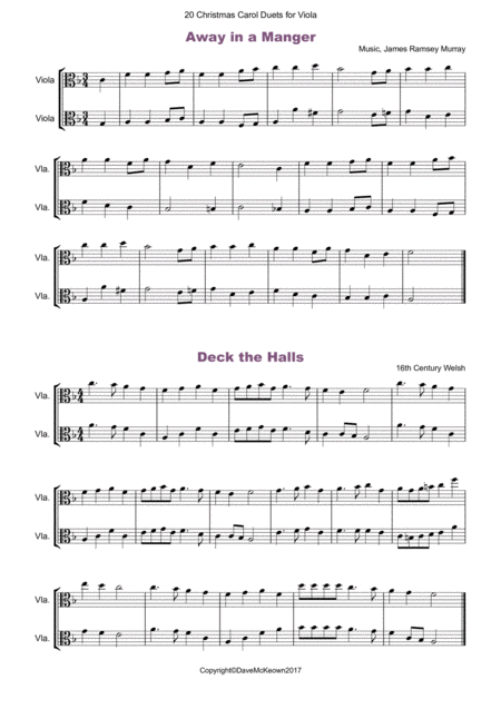 20 Favourite Christmas Carols For Viola Duet Page 2