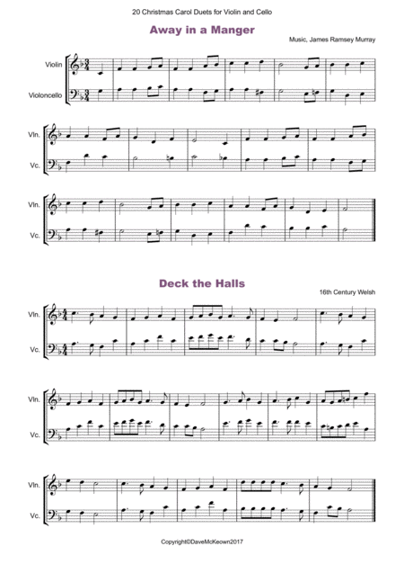 20 Favourite Christmas Carols For Violin And Cello Duet Page 2