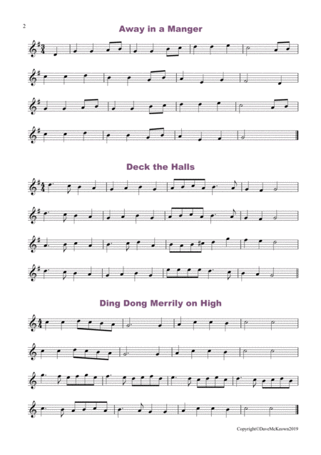 20 Really Easy Christmas Carols For Descant Soprano Recorder Page 2