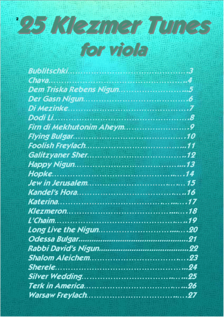 25 Klezmer Tunes For Viola Page 2