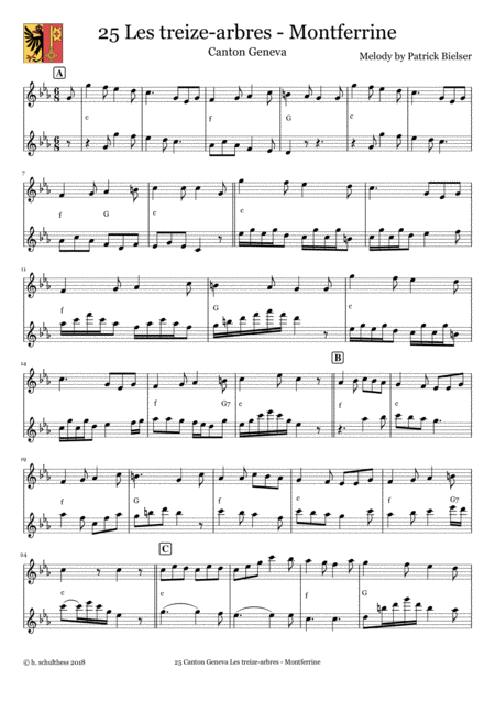 25 Swiss Folk Tune For Two Flutes And Piano Montferrine Canton Geneva Page 2