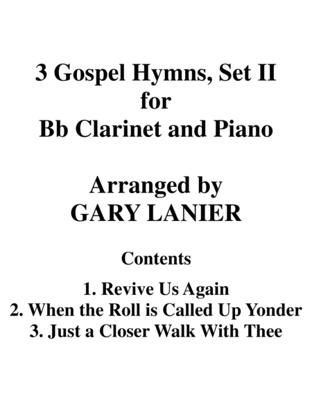 3 Gospel Hymns Set Ii Duets For Bb Clarinet Piano Page 2