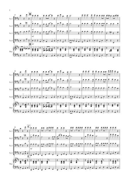 3 Jazzy Christmas Pieces For Cello Quartet Page 2