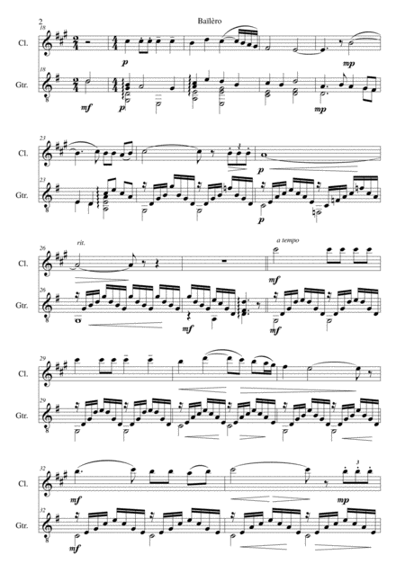 3 Songs Of The Auvergne For Clarinet Guitar Page 2