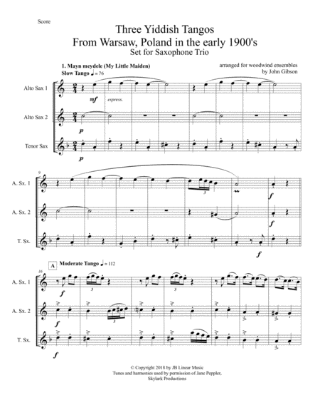 3 Yiddish Tangos For Sax Trio Aat Page 2