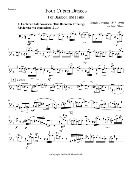 4 Cuban Dances By Cervantes For Bassoon And Piano Page 2