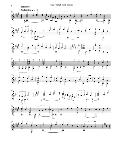 4 French Folk Songs For Solo Guitar Page 2