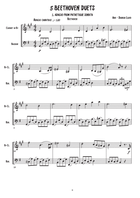 5 Beethoven Duets Bb Clarinet Bassoon Page 2