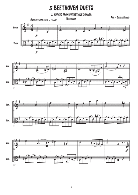 5 Beethoven Duets Violin Viola Page 2