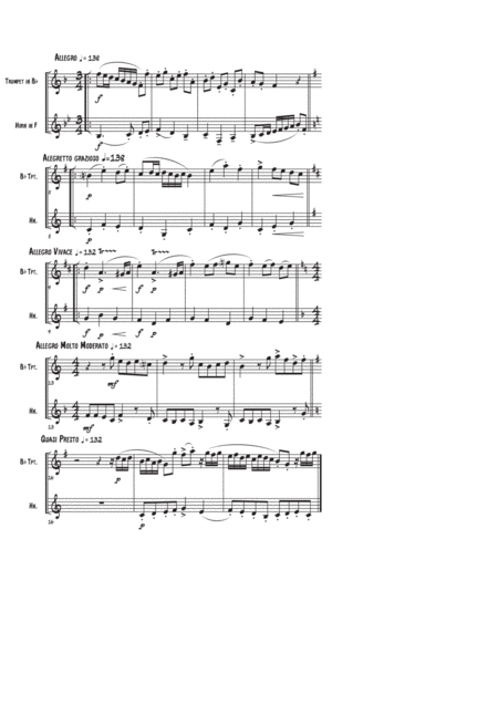 5 Duets For Bb Trumpet Horn In F Adapted From G F Handels Easy Pieces For Piano Page 2