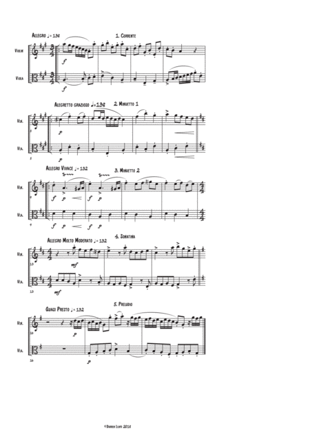 5 Duets For Violin Viola Adapted From G F Handels Easy Pieces For Piano Page 2