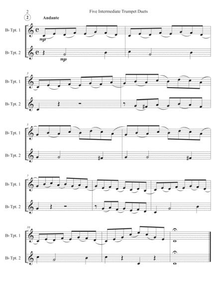 5 Intermediate Trumpet Duets Vol 1 Page 2