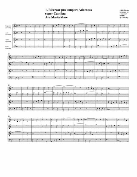 5 Ricercari From Ariadne Musica Arrangement For 4 Recorders Page 2