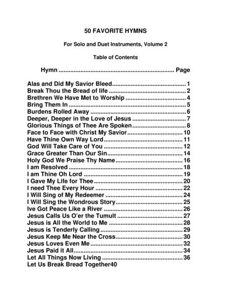 50 Favorite Hymns For Solo And Duet Instruments Volume 2 Page 2
