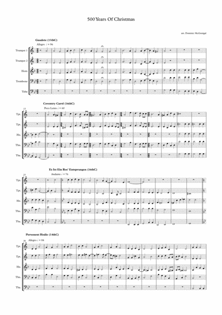 500 Years Of Christmas Brass Quintet Page 2