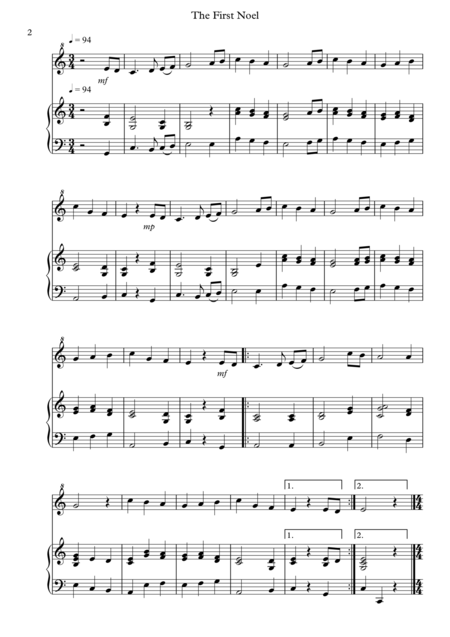 8 Christmas Pieces For Descant Recorder And Piano Page 2