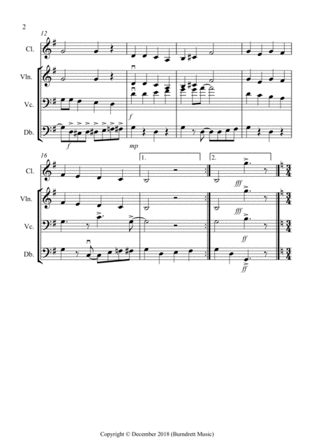 8 Jazzy Christmas Trios For Clarinet Or Violin Cello And Double Bass Page 2