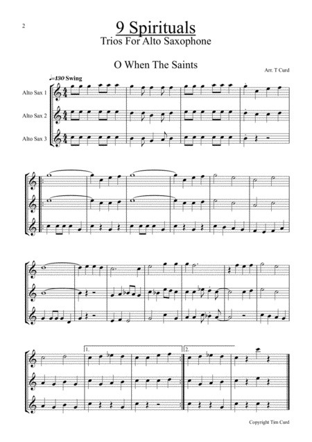 9 Spirituals Trios For Alto Saxophone Page 2