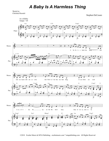 A Baby Is A Harmless Thing For Mezzo Soprano Solo Satb Page 2