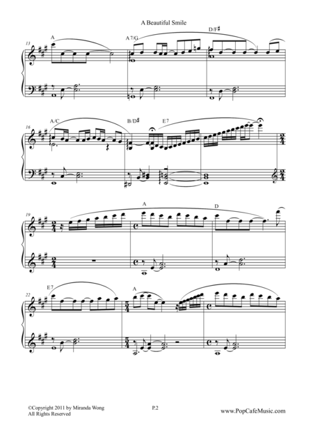 A Beautiful Smile Lovely Piano Music Page 2