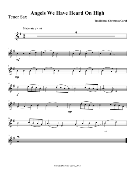 A Beginner Saxophone Christmas B Flat Saxes Soprano Tenor Bass Page 2