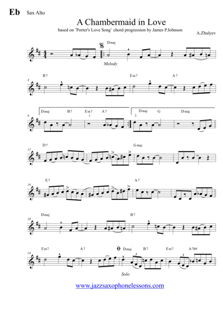 A Chambermaid In Love Pdf Mp3 For Eb Saxophone Alto Baritone Page 2