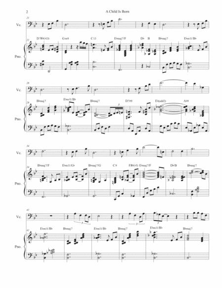 A Child Is Born For Cello Solo And Piano Page 2