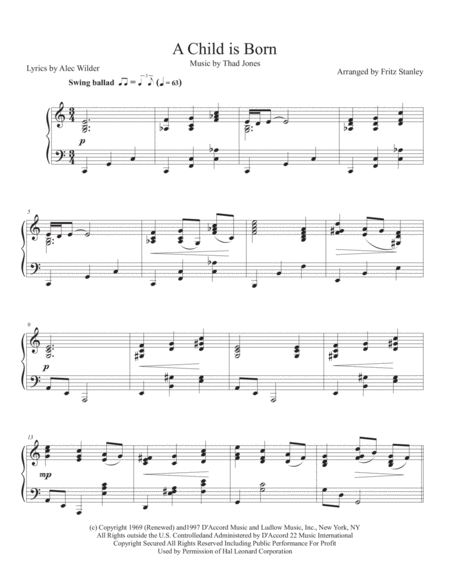 A Child Is Born Piano Solo Page 2