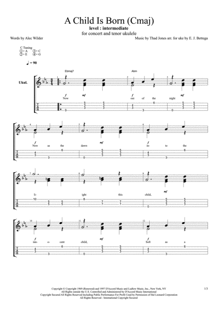 A Child Is Born Ukulele Solo Page 2