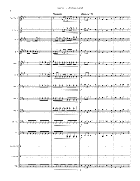 A Christmas Festival For Brass Ensemble Timpani Percussion Page 2