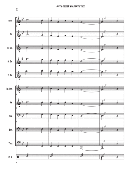 A Closer Walk With Thee Small Concert Band Page 2
