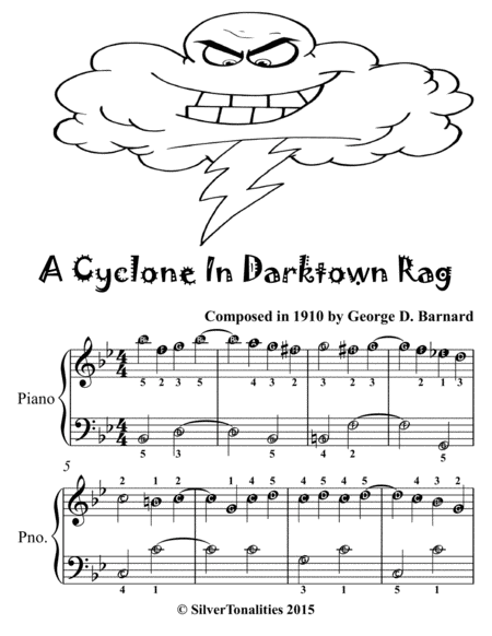 A Cyclone In Darktown Rag Easiest Piano Sheet Music For Beginner Pianists Tadpole Edition Page 2