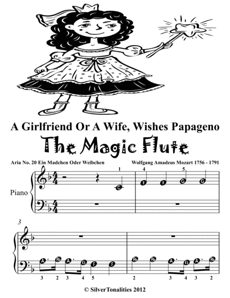 A Girlfriend Or A Wife Wishes Papageno The Magic Flute Beginner Piano Sheet Music Tadpole Edition Page 2