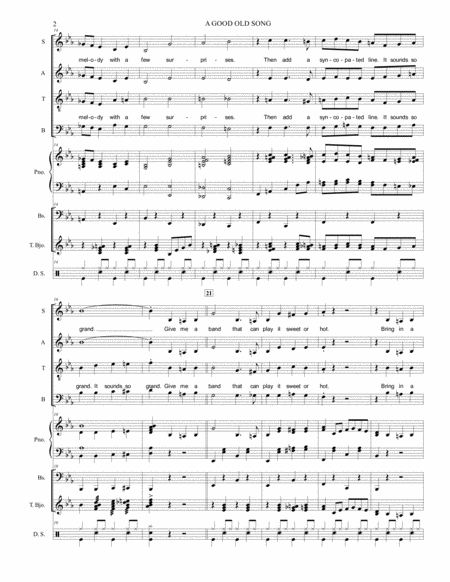 A Good Old Song Satb Score And Band Parts Page 2