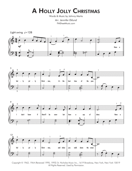 A Holly Jolly Christmas Easy Piano Page 2