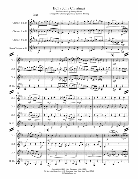 A Holly Jolly Christmas For Clarinet Quartet Page 2