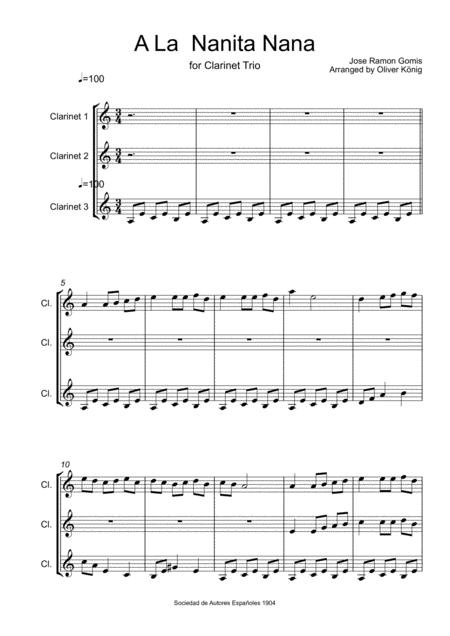 A La Nanita Nana For 3 Clarinets Spanish Christmas Carol Page 2