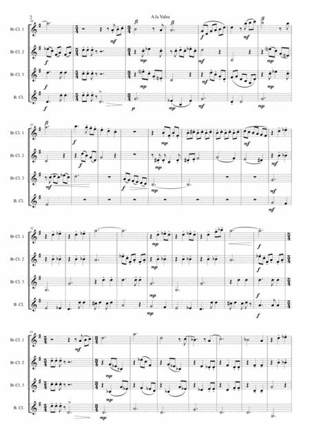 A La Valse For Clarinet Quartet Page 2